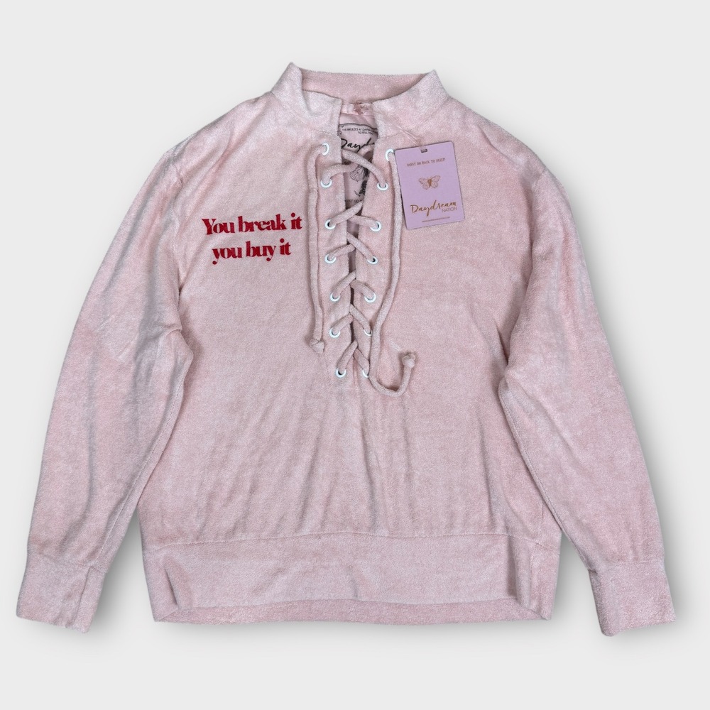 Revolve Daydream Nation Break It You Buy It Terry Long‎ Sleeve Oversized XS